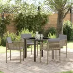 Set de masă pentru grădină 5 pcs Bej poliratan GartenMobel Dekor