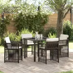 Set de masă pentru grădină 5 pcs Maro poliratan GartenMobel Dekor