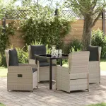 Set de masă pentru grădină 5 pcs Gri deschis poliratan GartenMobel Dekor