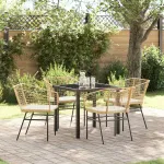 Set de masă pentru grădină 5 pcs Maro poliratan GartenMobel Dekor