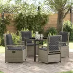 Set de masă pentru grădină 5 pcs Gri deschis poliratan GartenMobel Dekor