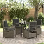 Set de masă pentru grădină 5 pcs Gri poliratan GartenMobel Dekor