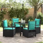 Set de masă pentru grădină 5 pcs Negru poliratan GartenMobel Dekor