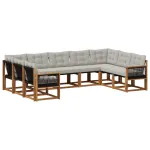 Set de canapele de exterior 9 pcs Natural și Gri deschis GartenMobel Dekor