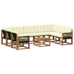 Set de canapele de exterior cu pernă 10 pcs Natural și Crem GartenMobel Dekor