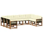 Set de canapele de exterior cu pernă 9 pcs Natural și Crem GartenMobel Dekor