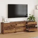Unități TV 2 pcs Lemn Vechi 180 x 34 x 50 cm Lemn compozit GartenMobel Dekor
