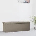 Bancă de depozitare pliabilă, gri taupe, imitație de pânză GartenMobel Dekor