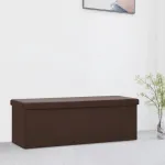 Bancă de depozitare pliabilă, maro, PVC GartenMobel Dekor