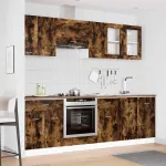 Set de dulapuri de bucătărie cu sertar Lyon 8 pcs Stejar afumat GartenMobel Dekor