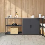 Set de depozitare pentru bucătărie cu raft 2 pcs Antracit GartenMobel Dekor