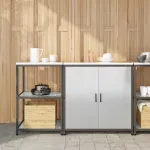 Set de depozitare pentru bucătărie cu raft 2 pcs Argintiu GartenMobel Dekor