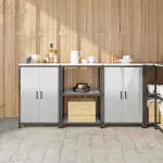 Set de depozitare pentru bucătărie cu raft 3 pcs Argintiu GartenMobel Dekor