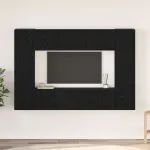 Set comodă TV Pe perete 8 pcs Stejar Negru Lemn compozit GartenMobel Dekor