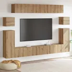 Unități TV Pe perete 4 pcs Stejar Artizanal Lemn compozit GartenMobel Dekor