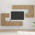 Unități TV Pe perete 4 pcs Stejar Artizanal Lemn compozit GartenMobel Dekor