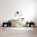 Set comodă TV Pe perete 2 pcs Stejar Negru 72 x 35 x 36,5 cm GartenMobel Dekor