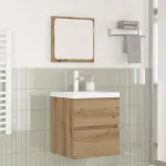 Set de mobilier pentru baie 2 pcs Stejar Artisan și Alb GartenMobel Dekor