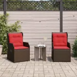Bancă de grădină 2 pcs Maro poliratan GartenMobel Dekor