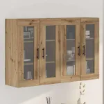 Mobilier cu Montaj pe Perete 2 pcs Stejar Artisan și Negru GartenMobel Dekor