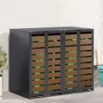 Depozitare pentru 3 pubele Wheelie 340 x 77.5 x 115.5 cm Oțel GartenMobel Dekor