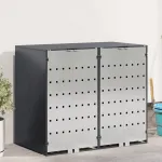 Depozitare pentru 3 pubele Wheelie 340 x 77.5 x 115.5 cm Oțel GartenMobel Dekor