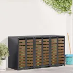 Depozitare pentru 3 pubele Wheelie 340 x 77.5 x 115.5 cm Oțel GartenMobel Dekor