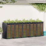 Depozitare pentru 3 pubele Wheelie 340 x 77.5 x 115.5 cm Oțel GartenMobel Dekor