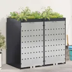Depozitare pentru 3 pubele Wheelie 340 x 77.5 x 115.5 cm Oțel GartenMobel Dekor