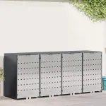 Depozitare pentru 3 pubele Wheelie 340 x 77.5 x 115.5 cm Oțel GartenMobel Dekor