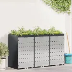Depozitare pentru 3 pubele Wheelie 340 x 77.5 x 115.5 cm Oțel GartenMobel Dekor