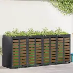 Depozitare pentru 4 pubele Wheelie Antracit Oțel GartenMobel Dekor