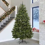 Brad de Crăciun artificial cu 300 LED Verde 300 cm PVC și Metal GartenMobel Dekor