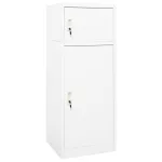 Dulap pentru șa, alb, 53x53x140 cm, oțel    GartenMobel Dekor