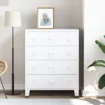 Dulap cu sertare industrial, alb, 78x40x93 cm, metal GartenMobel Dekor