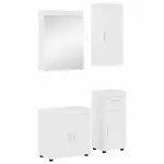 Set de mobilier pentru baie TULUM 4 pcs Alb lucios GartenMobel Dekor