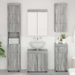 Set de mobilier pentru baie TULUM 5 pcs Gri Sonoma GartenMobel Dekor