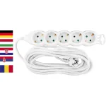 Prelungitor Strend Pro cu 5 prize, 5 m, protectie copii, tip F
