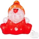 Decorațiune de Crăciun Moș Crăciun LED pentru exterior, acril, timer, IP44
