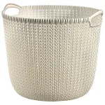 Coș de depozitare Curver Knit 30L crem, rotund, cu mânere, 39x30 cm
