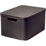 Cutie de depozitare cu capac Curver Style L, maro închis, 45x25x33 cm