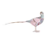 Decoratiune de Craciun MagicHome, fazan albastru cu pene, 50x10x25 cm