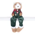 Decorațiune de Crăciun urs în cămașă cadrilată MagicHome, 17x14x26 cm