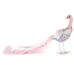 Decorațiune de Crăciun păun roz din hârtie MagicHome 60x28x35 cm