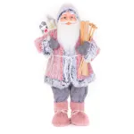 Figurina decorativa Mos Craciun MagicHome, 60 cm, textil si lemn