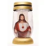 Candelă funerară Bolsius cu Isus, 22 cm, rezervă 36 ore