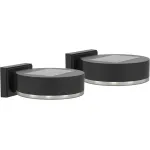 Set 2 lampi solare LED pentru perete sau gard, lumina alba calda