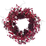 Coronita decorativa de Craciun rosie MagicHome, 60x60x15 cm