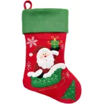 Șosetă decorativă de Crăciun cu Moș Crăciun, textilă, 41 cm