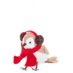 Dekorácia MagicHome Vianoce, Vtáčik so šálom, 12 cm